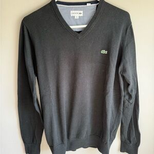 Lacoste Men's Charcoal V-Neck Sweater
